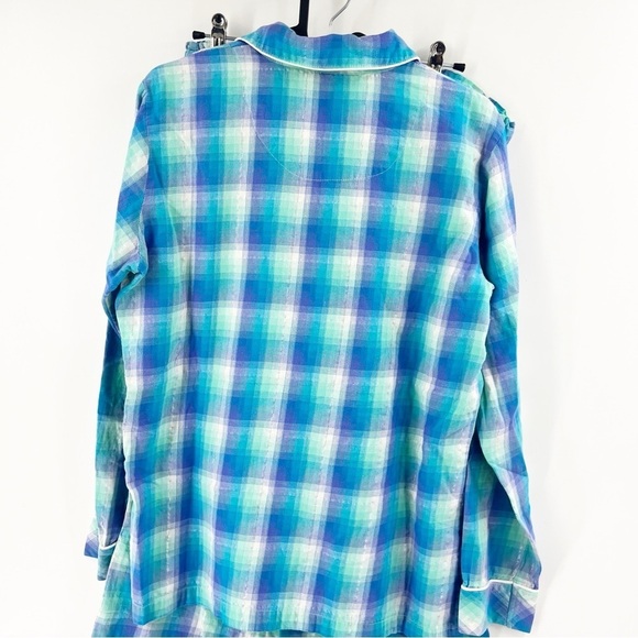 ✅ VICTORIA'S SECRET PAJAMA SET BLUE/PURPLE/GREEN PLAID SIZE SMALL - Picture 2 of 8